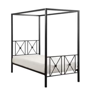 DB Modern Traditional 1PC Plataforma doble Cama Dosel Acabado negro Marco de metal - Product Image 2