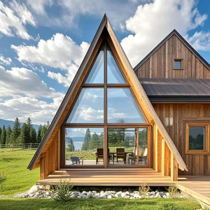 Venta directa de la última casa de madera triangular moderna hecha a medida Estructura de acero para uso en jardín de estilo contemporáneo - Product Image 3