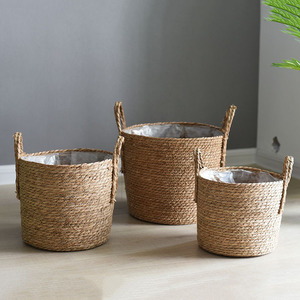 Gran oferta, maceta nórdica de paja de gran tamaño, cesta de flores para plantas verdes en maceta Extra grande, cesta para plantas, suelo tejido, bonsái para interiores - Product Image 4