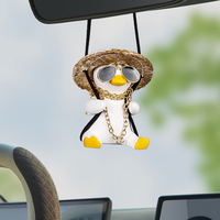 Adorno Colgante para Coche con Forma de Pato, de Resina, Bonito Pato para Colgar en el Espejo Retrovisor, Decoración Interior para Coche, Difusor de Aroma