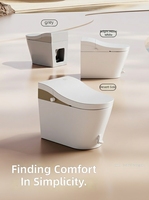 Toilette intelligente sans alimentation électrique avec drainage en S, design à poser au sol, réservoir dissimulé pour une utilisation quotidienne fiable