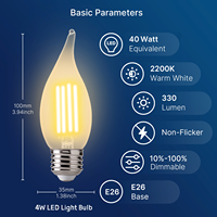 Ampoule LED à filament CA11 vintage dorée 2200K, 4W, dimmable, E26, 40W, de remplacement, pour lustre décoratif – Approvisionnement direct usine