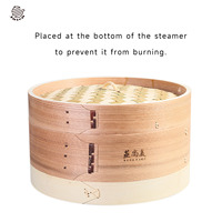 JUSEN Anneau d'adaptation rehausseur en bambou artisanal 2L pour cuisinières à gaz et à induction, pour paniers vapeur, pains Bao, Dim Sum et soupes
