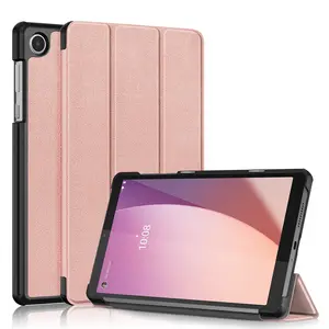 Penutup Tablet Lipat Tiga Kulit PU Casing Cangkang Pelindung untuk Lenovo Tab M8 4th Gen TB-300FU