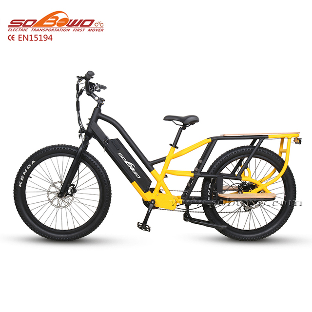 Long Range 120Km Electric Cargo Bike With 27.5"x3.0" Fat Tire Bicycle With Dual Lithium Battery