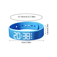 Montre connectée numérique pour étudiants avec bracelet en silicone blanc, écran OLED, alarme vibrante et podomètre 3D – Bracelet de fitness