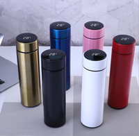 Bouteille isotherme intelligente en acier inoxydable personnalisée de 500 ml avec couvercle à affichage de la température LED, tasse cadeau