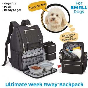 Köpek seyahat sırt çantası, 2 gıda taşıyıcıları ve 2 katlanabilir silikon kase içerir, havayolu gereksinimlerini karşılar - Product Image 5