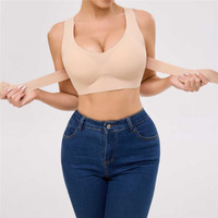 Soutien-gorge de sport sans couture en Spandex/Nylon pour femme, à maintien élevé, correcteur de posture, avec soutien dorsal, fermeture avant, une pièce