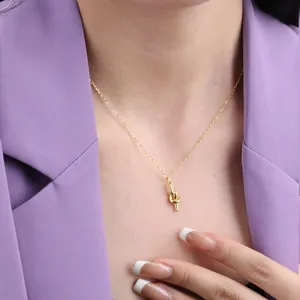 Chris April персонализированные стерлингового серебра 925 узел минималистичный кулон ожерелья для женщин