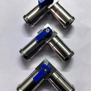 Mini Válvula de Bola de Ángulo Recto de Acero Inoxidable 304, Válvula de Control de Flujo de Agua Roscada, Estándar Nacional, Unidireccional - Product Image 1