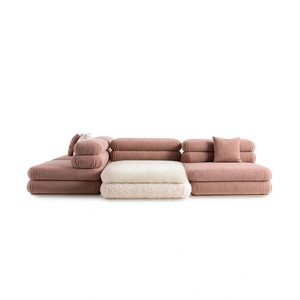 Divano Componibile <span class=keywords><strong>Moderno</strong></span> a Tre Posti in Tessuto, <span class=keywords><strong>Design</strong></span> Creativo a Blocchi Quadrati, Combinazione Libera, per <span class=keywords><strong>Soggiorno</strong></span> - Product Image 5