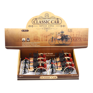 Modèle réduit de voiture classique vintage Ben Patent-Motorwagen à l'échelle 1:28, en métal moulé sous pression, avec son et lumière, jouet à tirer en arrière à 2 portes - Product Image 1