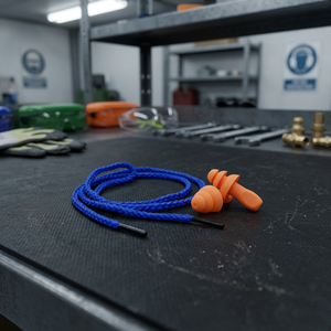 Bouchons d'oreilles en silicone TPR réutilisables de haute qualité, à cordon, anti-bruit 25 dB, bleus, confortables à porter, protection auditive de qualité - Product Image 3