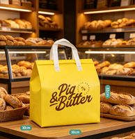Sac isotherme personnalisé en tissu non tissé avec logo imprimé pour livraison de repas, café, gâteaux, pizzas à emporter