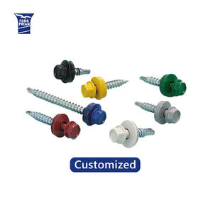 Tornillo para Techo con Cabeza Hexagonal Pintada y Arandela Adhesiva para Paneles Metálicos de Techo - Product Image 1