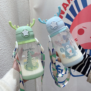 <span class=keywords><strong>Botella</strong></span> de Agua Infantil de Plástico de 600 ml, Libre de BPA, con Pajita, Diseño de Dibujos Animados, para la Escuela, Lista para Enviar - Product Image 4