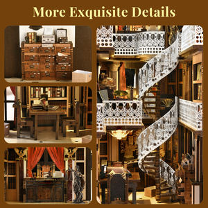 Kit de Mini Librerí<span class=keywords><strong>a</strong></span> Minicity, Decoración en Miniatura para Estanterí<span class=keywords><strong>a</strong></span> de Libros, Luces LED, Regalo para Adultos, Adolescentes, Familiares y Amigos (Biblioteca de <span class=keywords><strong>Derecho</strong></span>) - Product Image 3