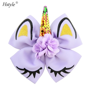 Accessoires de fête, grandes barrettes à cheveux en sequins scintillants, nœuds licorne, pinces à cheveux pour bébés filles, tout-petits, enfants, cadeaux de fête - Product Image 5