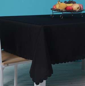 <span class=keywords><strong>Nappe</strong></span> de Banquet noire en Polyester uni, <span class=keywords><strong>nappe</strong></span> rectangulaire pour mariage - Product Image 5