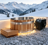 Baignoire de récupération à froid en cèdre rouge avec refroidisseur pour athlètes, stock entrepôt Californie (États-Unis), refroidissement rapide à basse température