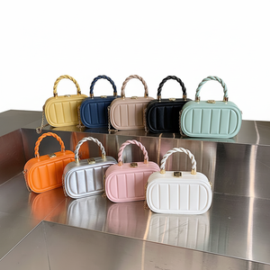 Fashion Designer Small Jelly Detachable Chain Zipper Crossbody Shoulder PU Woven Handbag Cosmetic <b>Travel</b> <b>Organizer</b> for Women - Product Image 1