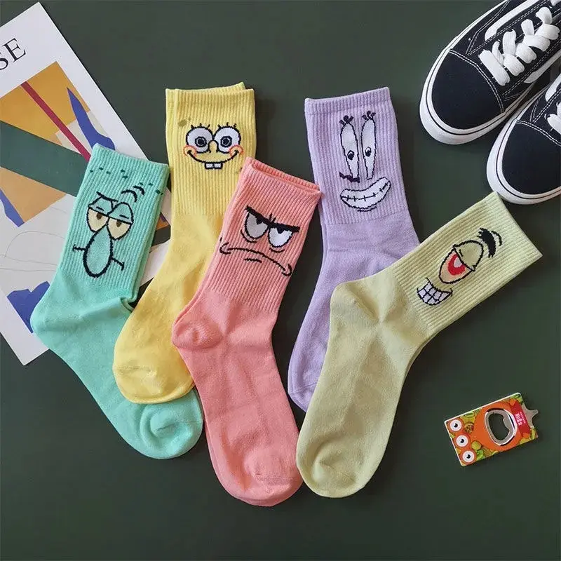 Calcetines de algodón con dibujos de personajes para hombre y mujer, calcetín unisex para parejas