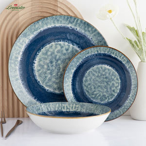 Ensemble de vaisselle écologique de style nordique assiettes et bols imprimés en céramique pour les repas à l'hôtel et à la maison - Product Image 1