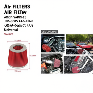 Filtro de Aire para Automóvil JBR-8004, 152 mm, Cono Rojo, Universal para Automóvil - Product Image 3