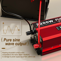 Convertisseur solaire DC HOULI à onde sinusoïdale pure, tension de fréquence 24v vers 12v, 220v vers 110v, 2200w, 50hz vers 60hz, onduleur