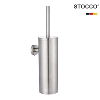 STOCCO Support mural pour brosse de toilette en acier inoxydable 304 avec doublure intérieure ronde brossée pour salle de bain et hôtel