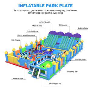 Structures gonflables commerciales pour l'extérieur, grande aire de jeux pour adultes et enfants, parc gonflable FunCity, parcours d'obstacles gonflable - Product Image 2