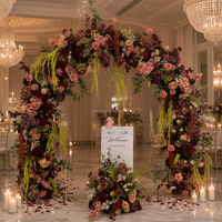 Ensemble d'arches florales décoratives Bloom Floral Pink, toile de fond florale, centre de table, fleurs d'allée pour la décoration d'événements