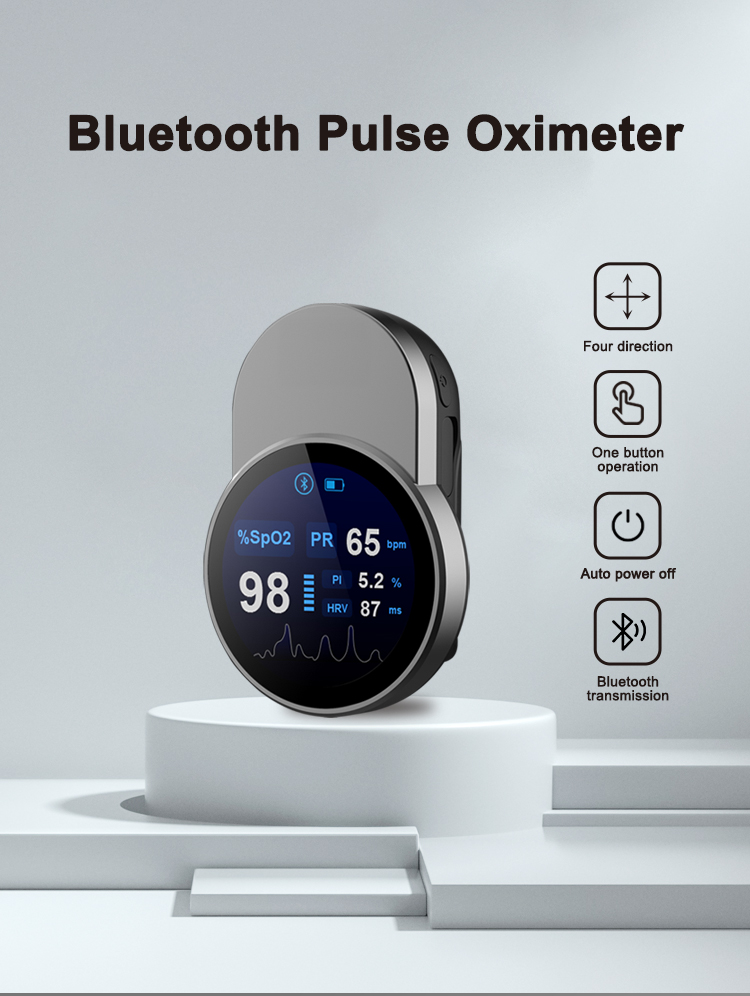 HRV Wireless Transmission Digital Color TFT Spo2 Fingertip Oximeters Finger Clip Oximetro Recargable USB 4g Pulse Oximeter
