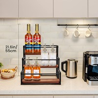 Support de rangement de comptoir moderne à 3 niveaux en métal, écologique, multifonctionnel et durable, non pliable, pour bouteilles de sirop de café