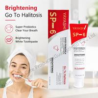 YAYASHI SP-6 Pasta Gigi Super Probiotik 6 120g, Probiotik Multi-Tanaman Penangkal Bau Mulut, Pemutih Gigi Penghilang Noda