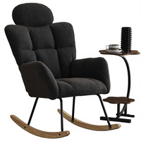 Fauteuil à bascule pour chambre d'enfant, dossier épais, rembourré, fauteuil à bascule de lecture, fauteuil d'appoint, dossier haut, fauteuil de salon