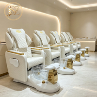 Kursi Pedikur Elektrik Mewah Perlengkapan Salon Kuku Kursi Spa Kaki Whirlpool yang Dapat Direbahkan Stasiun Pedikur