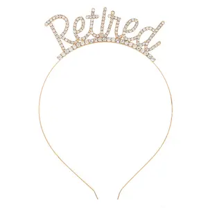 Officieel Gepensioneerde Pensioen Feestartikelen, Roségouden Tiara Kroon Hoofdband Voor Vrouwen Gepensioneerde Geschenken Feestartikelen