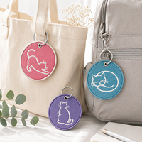 Grosir Gantungan Kunci Kenangan Hewan Peliharaan Custom Bordir, Gantungan Kunci Kucing, Liontin Tas Kain Personalisasi untuk Pecinta Kucing, Pembelian Grosir MOQ 50 pcs