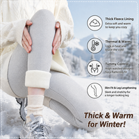 Leggings pour femmes à taille haute doublés de polaire, pantalons de yoga thermiques en polaire sherpa épais, doux, chauds, coupe ajustée, collants d'hiver
