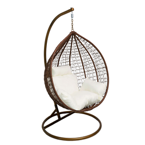Vendite calde stile personalizzato uovo Pod pieghevole sedia, Patio esterno balcone mobili in Rattan uovo altalena sedia appesa con cuscino - Product Image 2