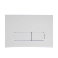 Plaque rectangulaire en plastique ABS blanc mat durable à double bouton pour réservoir d'eau mécanique dissimulé