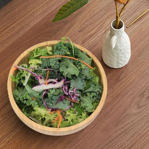 גדול 12 אינץ 'סלט במבוק קערת מטבח 100 עוז דלפק קערות הגשה מעץ לפירות בית משק בית - Product Image 6