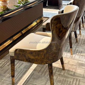 <strong>Luxury</strong> Brown Lacquer Pattern Antique <strong>Dining</strong> Table Modern <strong>Luxury</strong> Villa <strong>Dining</strong> Room Furniture <strong>Set</strong> with <strong>6</strong> 8 10 12 <strong>Dining</strong> <strong>Chairs</strong> - Product Image 3