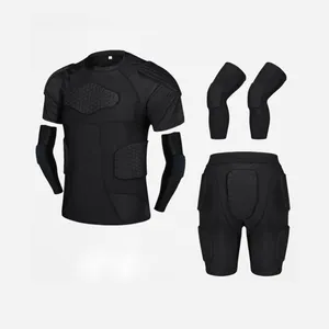 Sports T-shirts and Shorts Set Compression Soccer Basketball Men Running Training Vest anti-collision protective gear