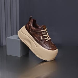 <span class=keywords><strong>Scarpe</strong></span> Autunnali da Donna Leggere Casual Bianche con <span class=keywords><strong>Suola</strong></span> Antiscivolo in <span class=keywords><strong>Gomma</strong></span>, <span class=keywords><strong>Suola</strong></span> Spessa, Piattaforma con Lacci per Aumentare l'Altezza - Product Image 3
