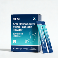 Poudre Probiotique Mixte Anti-Helicobacter Pylori OEM 600 Milliards de UFC Qualité Alimentaire Sachets de 2g pour la Défense Gastrique Contre H. Pylori