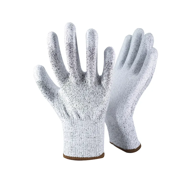 工場レベルB-FホワイトPU仕上げコーティング手袋アンチカットコーティング建設作業セキュリティ作業用安全手袋