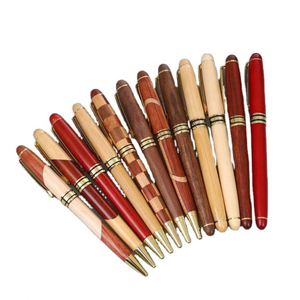 Ready Stock <b>Creative</b> Retro Bamboo Wood & Rotating Metal Ballpoint Pen Signature Promotional Pen for Advertising <b>Gift</b> - Product Image 1